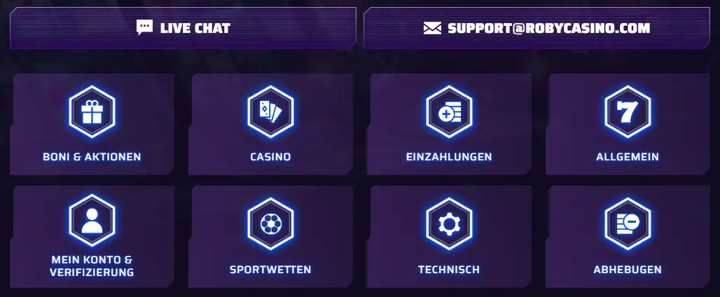 RobyCasino Hilfezentrum