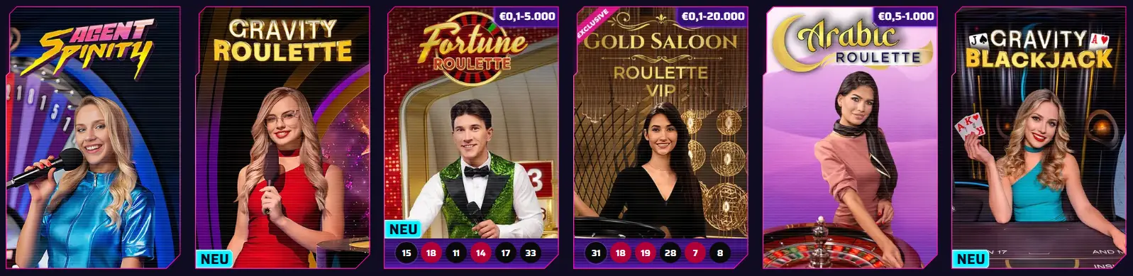 Robycasino live-spiele