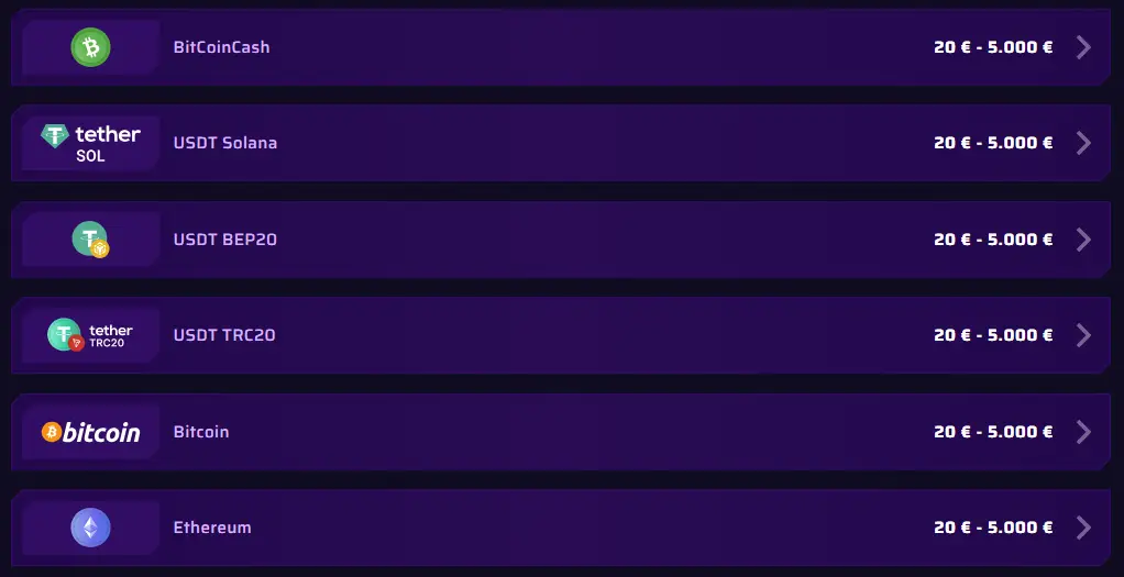 RobyCasino Zahlungsmethoden